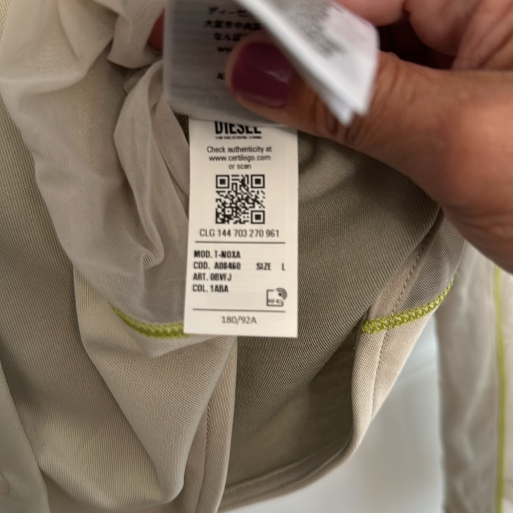 Diesel T-Noxa modal long sleeve button up blouse slim with mesh inserts size L - Picture 13 of 13